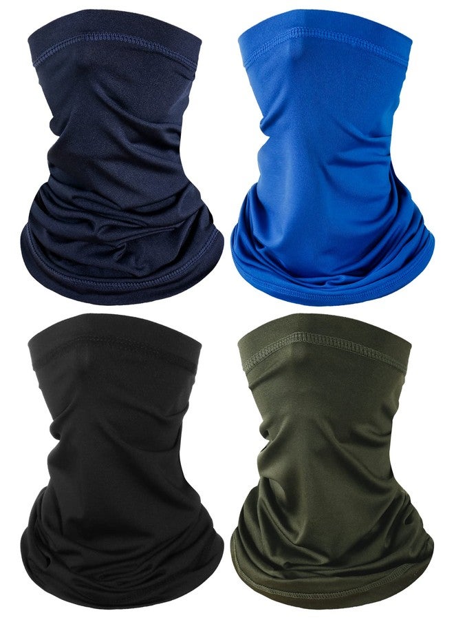 AZORINA 4 Pack Neck Gaiter Face Mask Scarf Masks Bandanas Breathable Outdoor Headwear Balaclavas Cover for Men Women (Black&Blue&Navy&Army Green) - Image 1